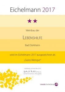 Unsere Auszeichnung im Eichelmann 2017