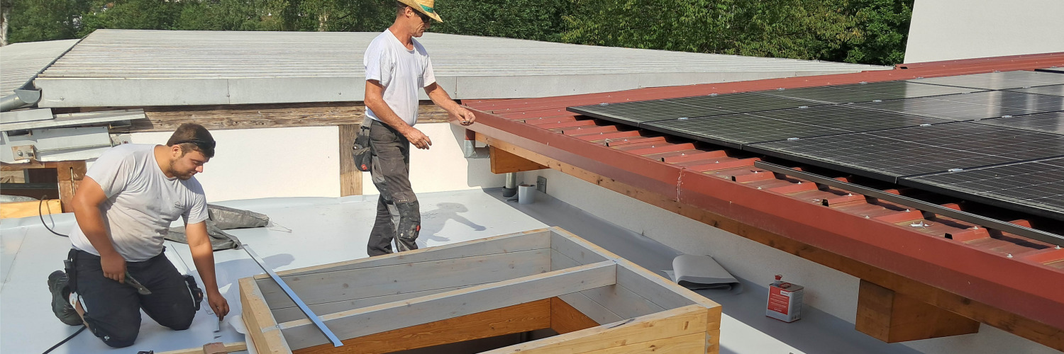 Dach Kleinsägmühlerhof Biobauernhof Bautagebuch